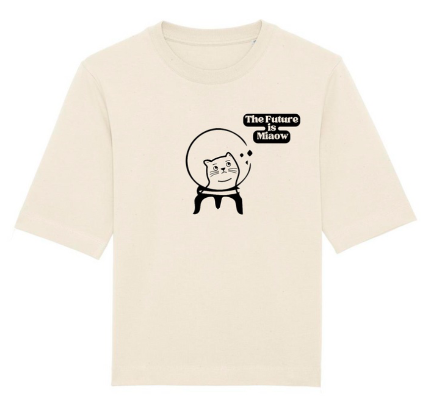 T-shirt Middle sleeve, Oversize, The Future is miaow